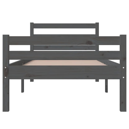 Bedframe Massief Hout 100 x 200 cm Grijs