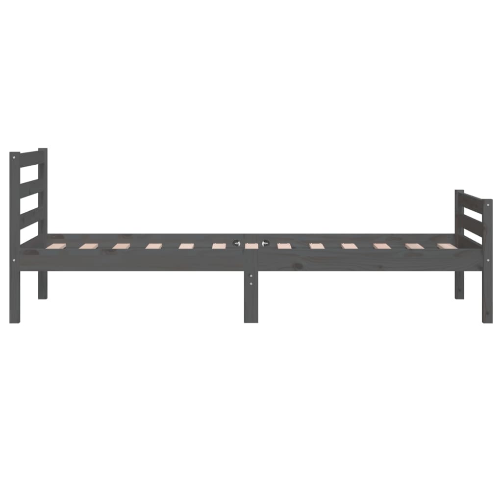 Bedframe Massief Hout 100 x 200 cm Grijs