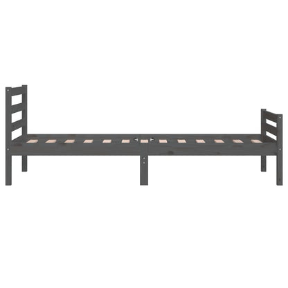 Bedframe Massief Hout 100 x 200 cm Grijs