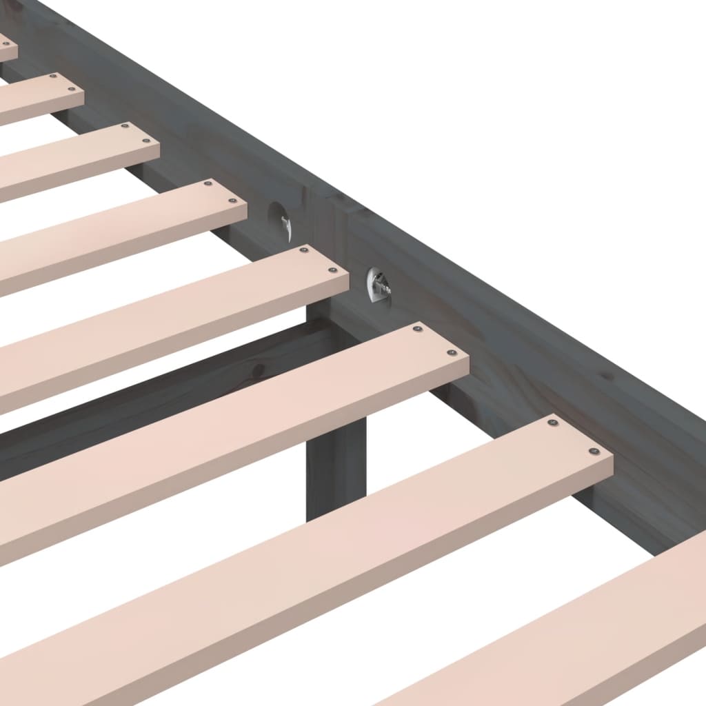 Bedframe Massief Hout 100 x 200 cm Grijs