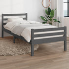 Bedframe Massief Hout 100 x 200 cm Grijs