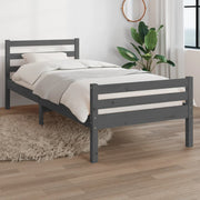 Bed frame solid wood grey 100x200 cm