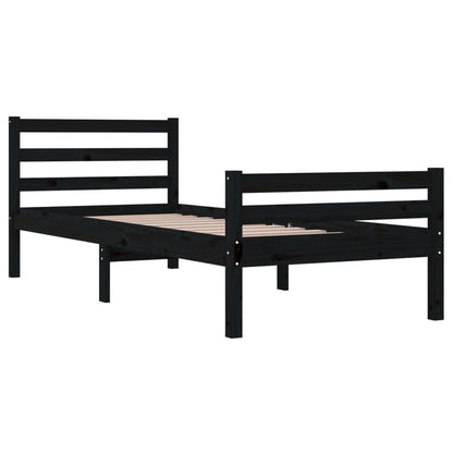 Bedframe Massief Hout 100 x 200 cm Zwart