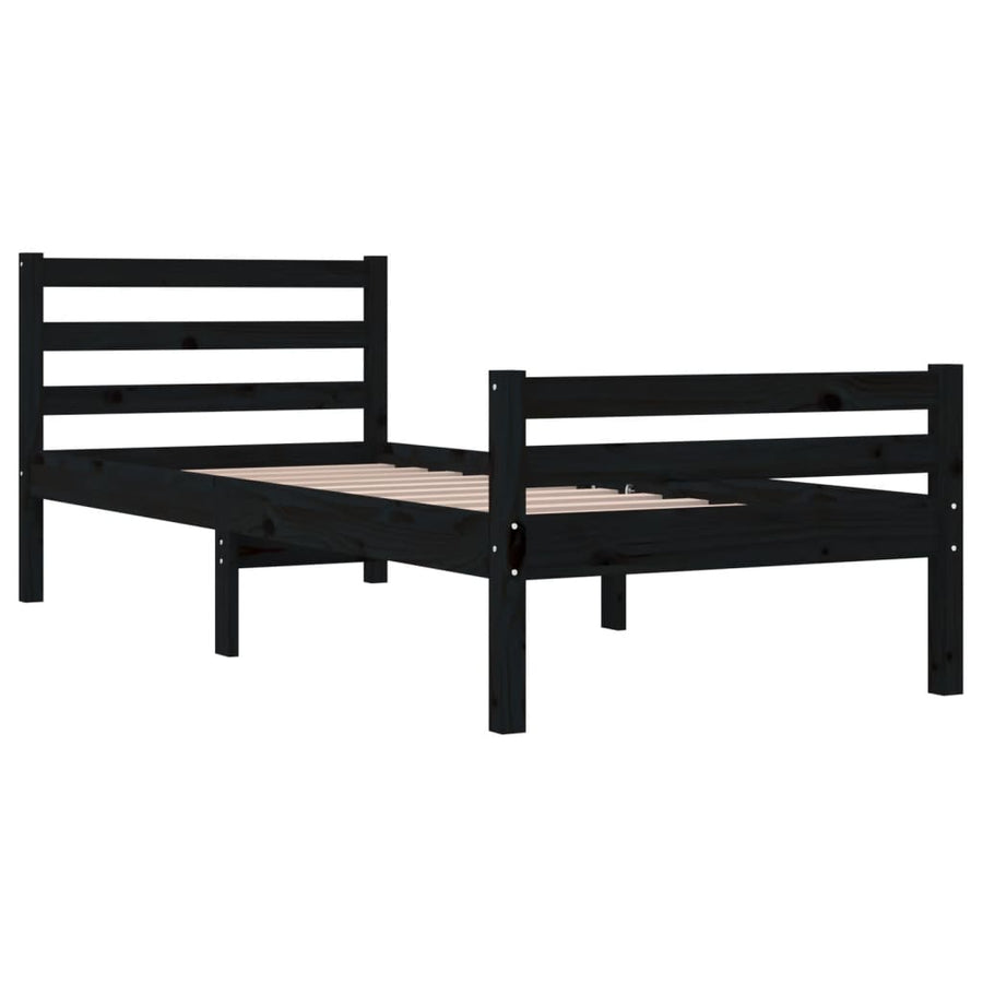 Bedframe Massief Hout 100 x 200 cm Zwart