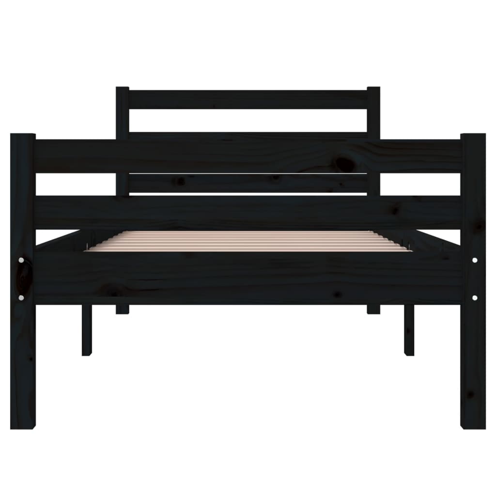 Bedframe Massief Hout 100 x 200 cm Zwart