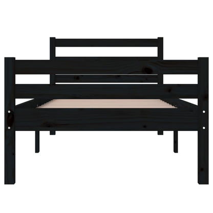 Bedframe Massief Hout 100 x 200 cm Zwart