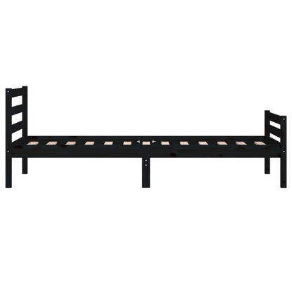 Bedframe Massief Hout 100 x 200 cm Zwart