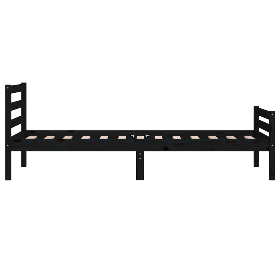 Bedframe Massief Hout 100 x 200 cm Zwart