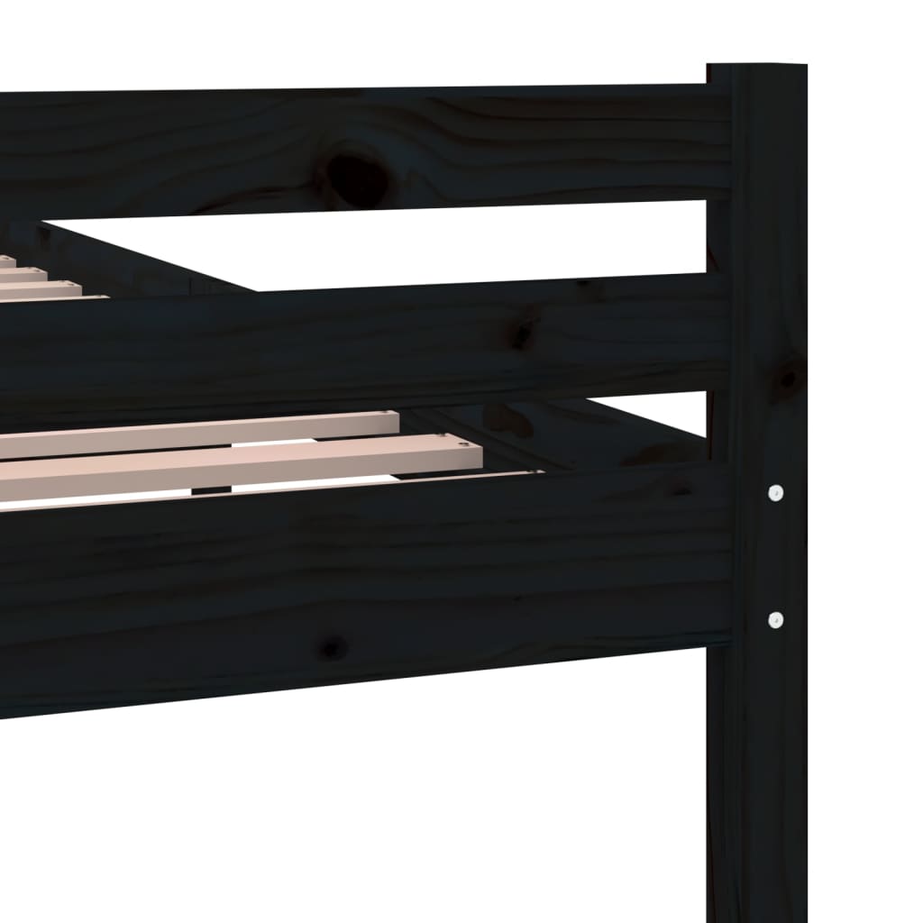Bedframe Massief Hout 100 x 200 cm Zwart