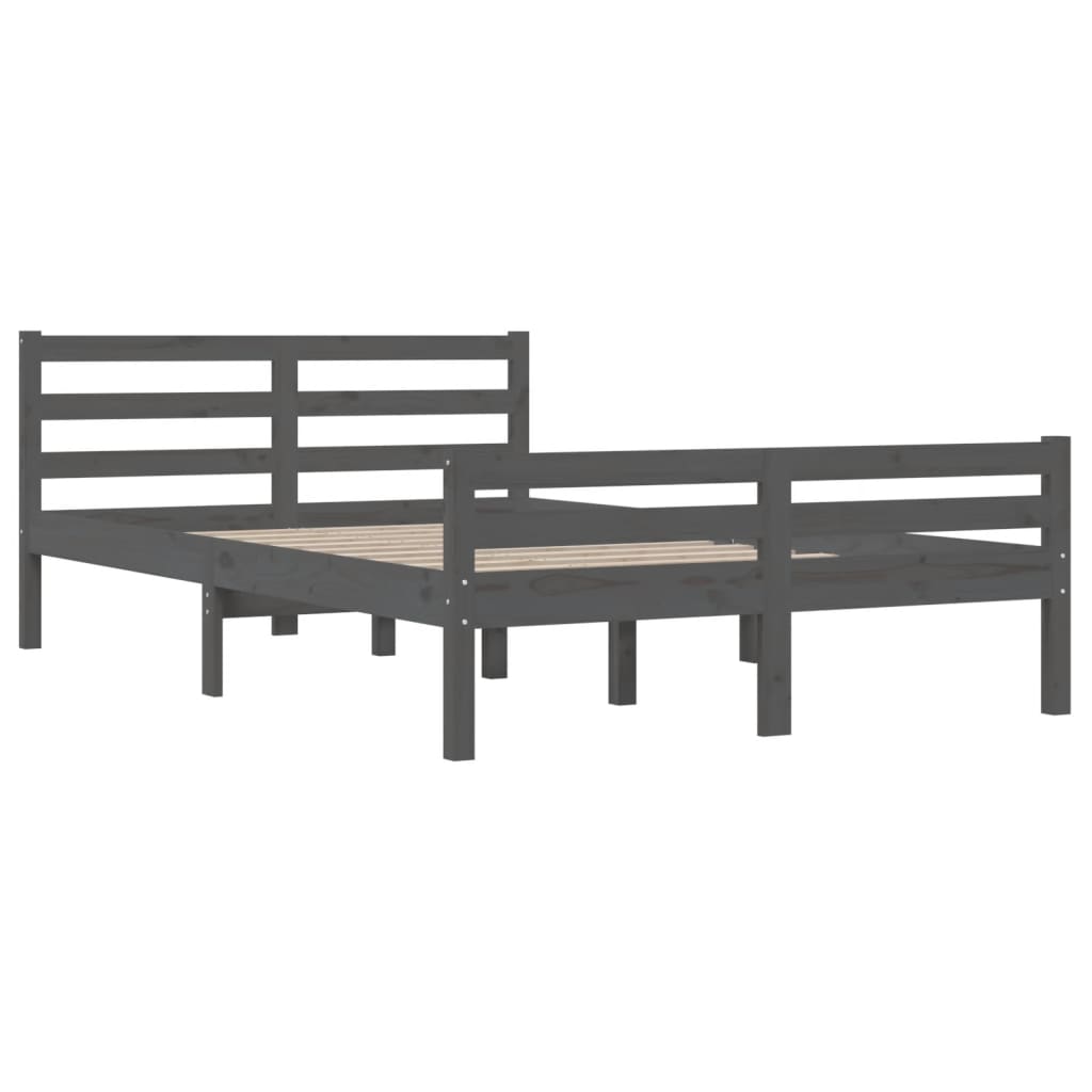 Bedframe Massief Hout 120 x 200 cm Grijs