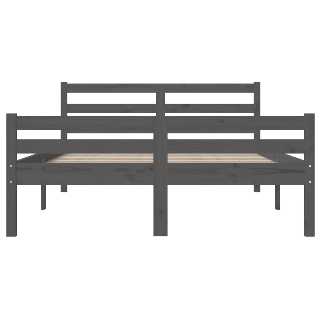 Bedframe Massief Hout 120 x 200 cm Grijs