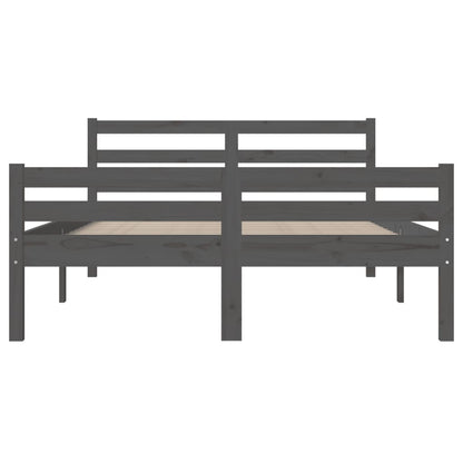 Bedframe Massief Hout 120 x 200 cm Grijs