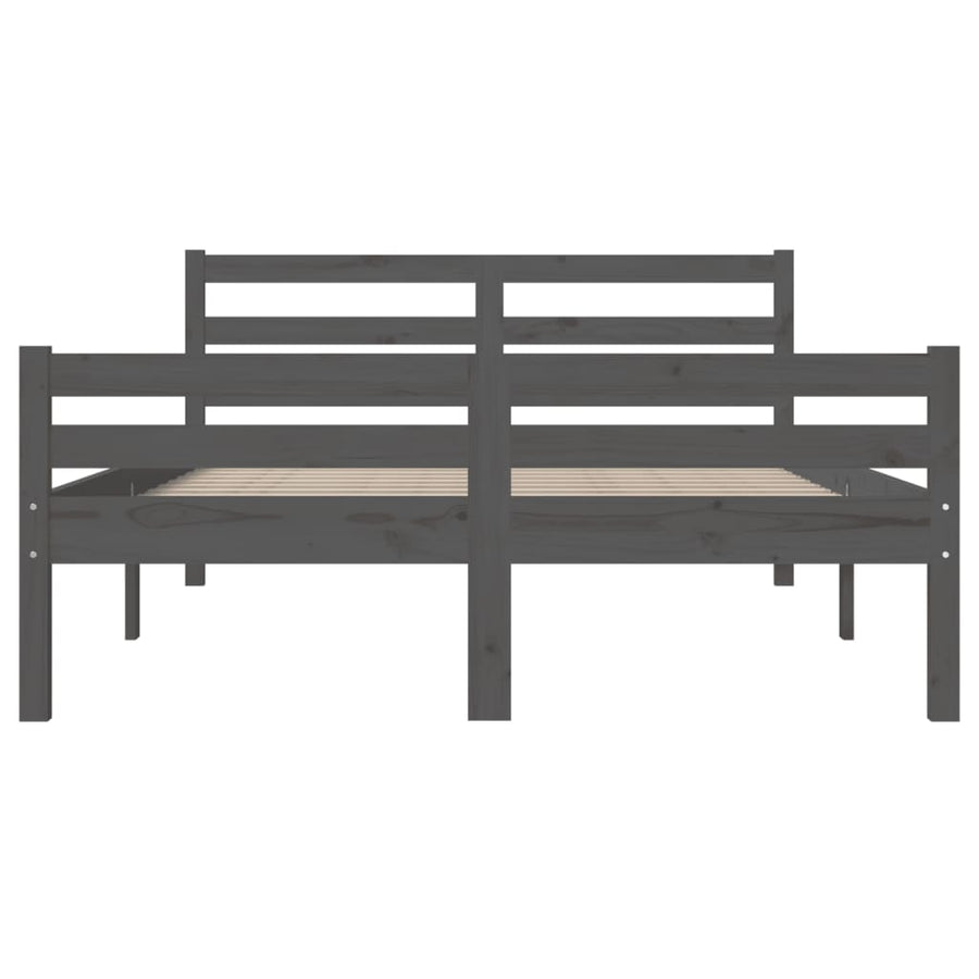 Bedframe Massief Hout 120 x 200 cm Grijs