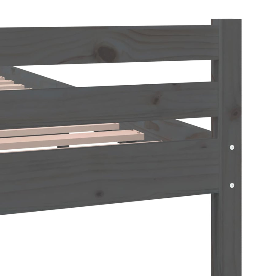 Bedframe Massief Hout 120 x 200 cm Grijs