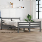 Solid wood bed frame grey 120x200 cm