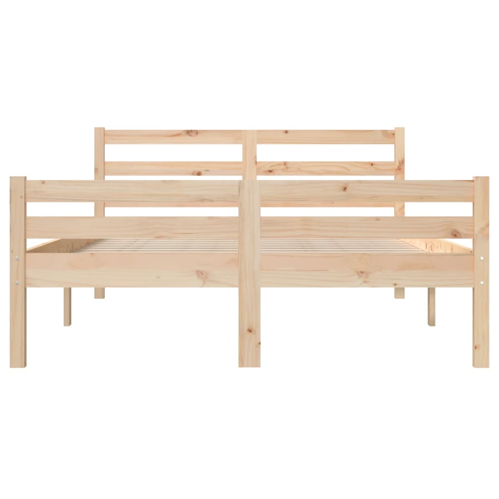 Bedframe Massief Hout 140 x 200 cm Naturel