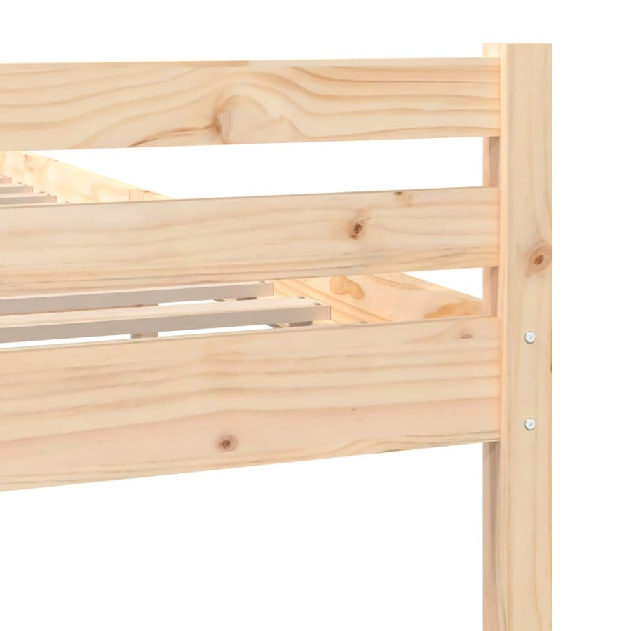 Bedframe Massief Hout 140 x 200 cm Naturel