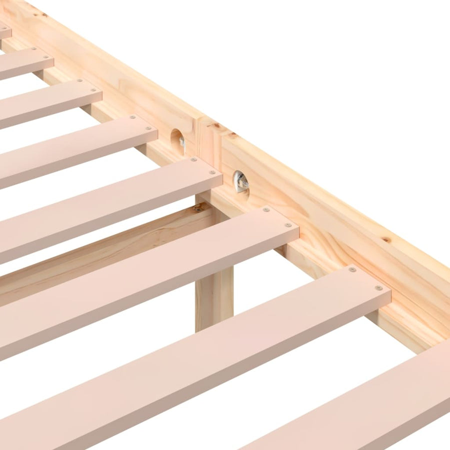 Bedframe Massief Hout 140 x 200 cm Naturel
