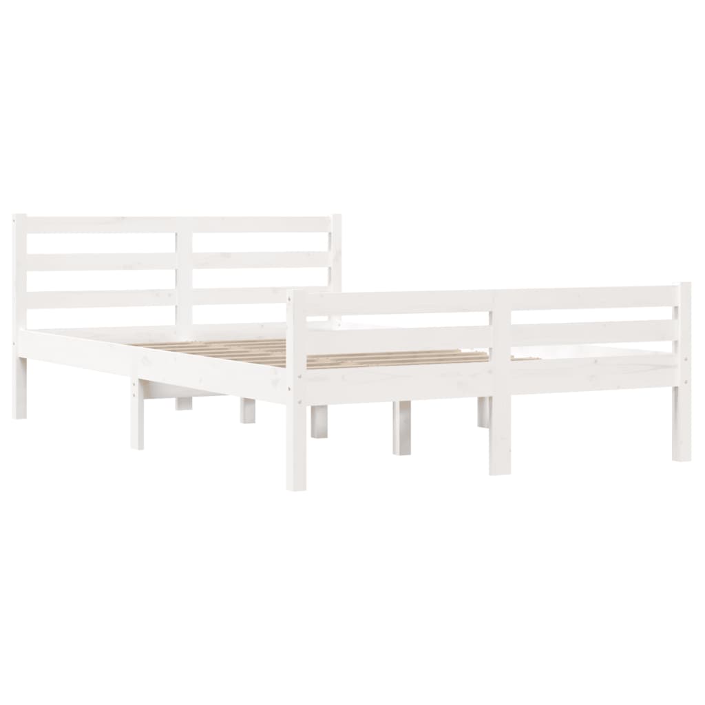 Bedframe Massief Hout 140 x 200 cm Wit
