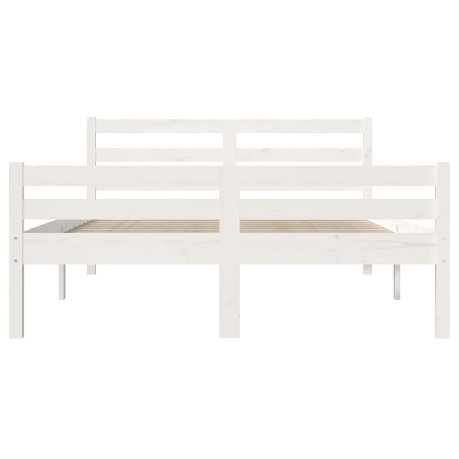 Bedframe Massief Hout 140 x 200 cm Wit