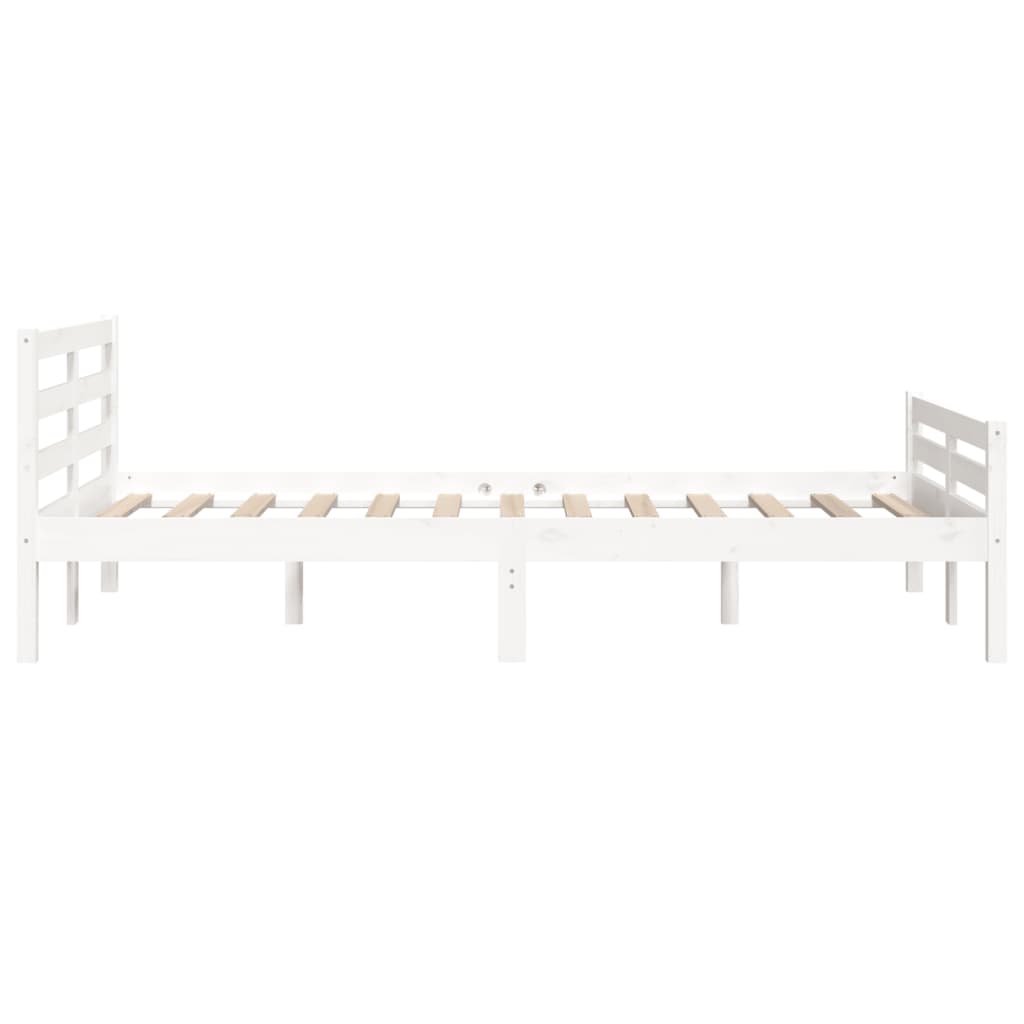 Bedframe Massief Hout 140 x 200 cm Wit