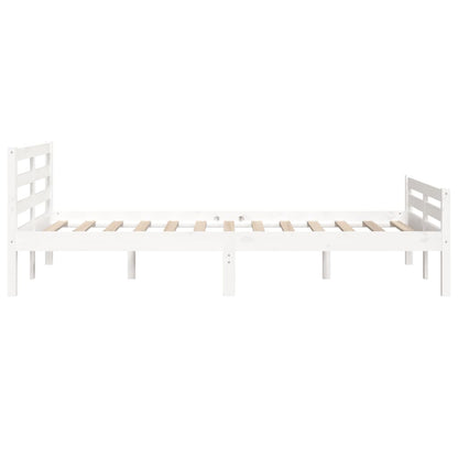Bedframe Massief Hout 140 x 200 cm Wit