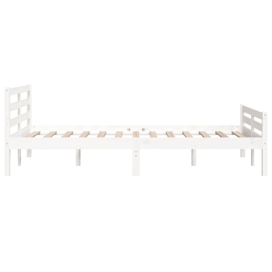 Bedframe Massief Hout 140 x 200 cm Wit