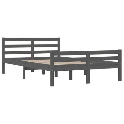 Bedframe Massief Hout 140 x 200 cm Grijs