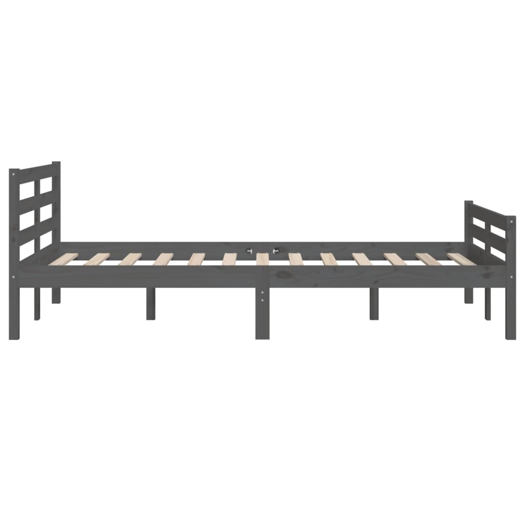 Bedframe Massief Hout 140 x 200 cm Grijs