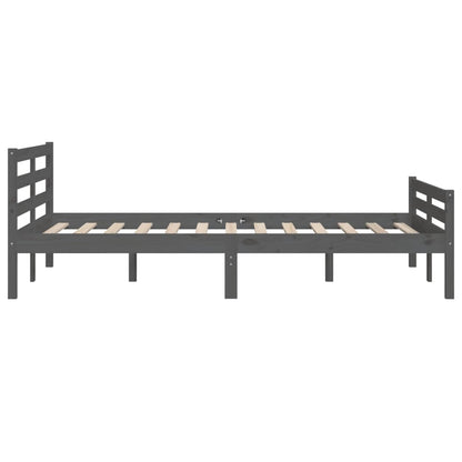 Bedframe Massief Hout 140 x 200 cm Grijs