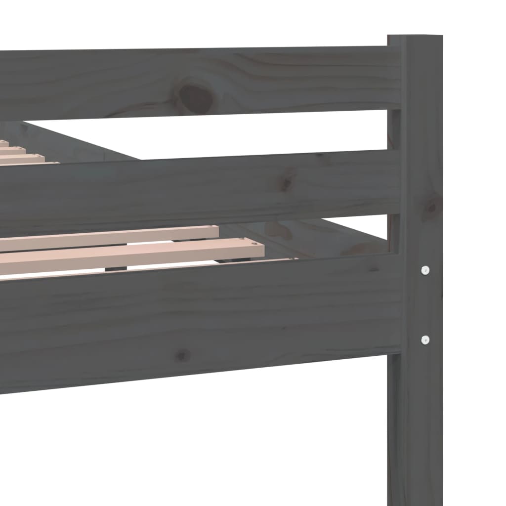Bedframe Massief Hout 140 x 200 cm Grijs