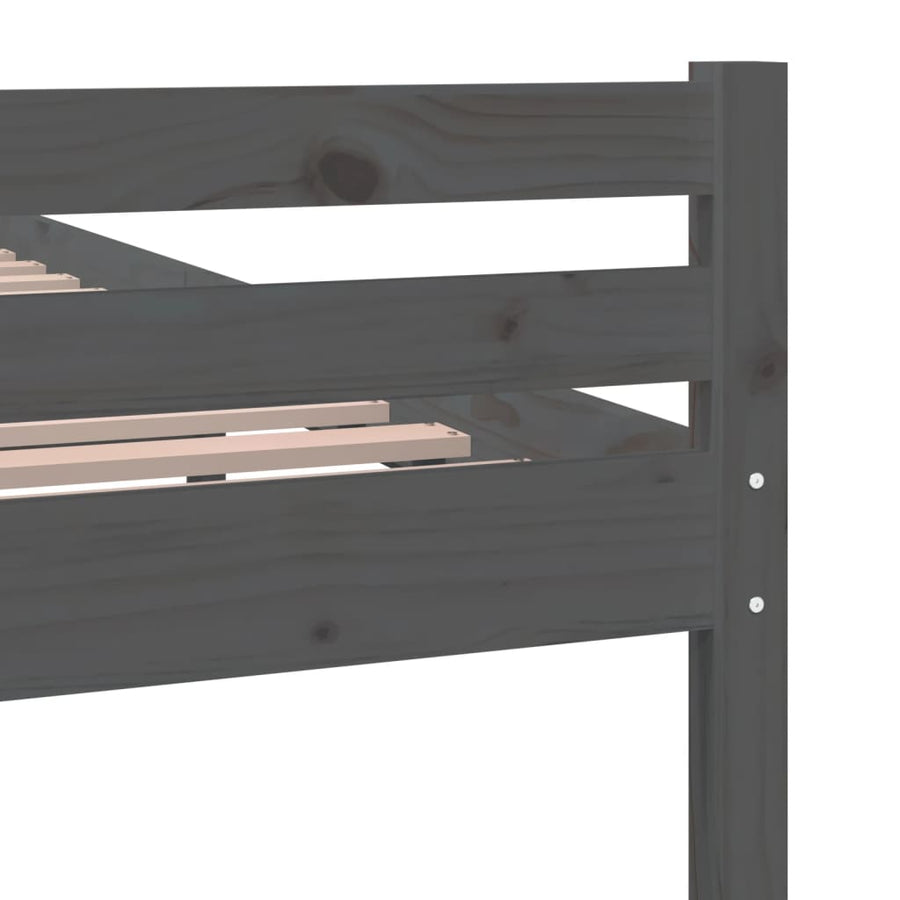 Bedframe Massief Hout 140 x 200 cm Grijs