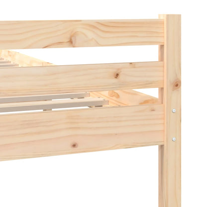 Bedframe Massief Hout King Size 150 x 200 cm Naturel