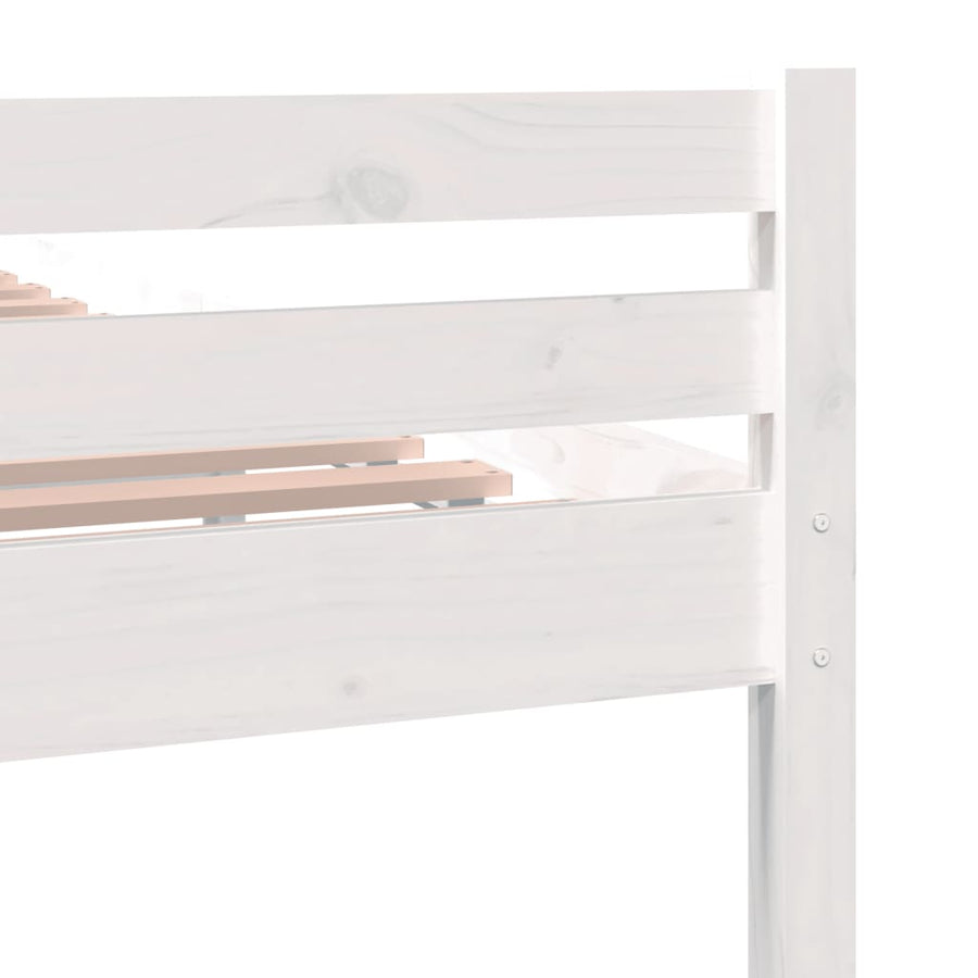 Bedframe Massief Hout King Size 150 x 200 cm Wit