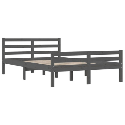 Bedframe Massief Hout King Size 150 x 200 cm Grijs