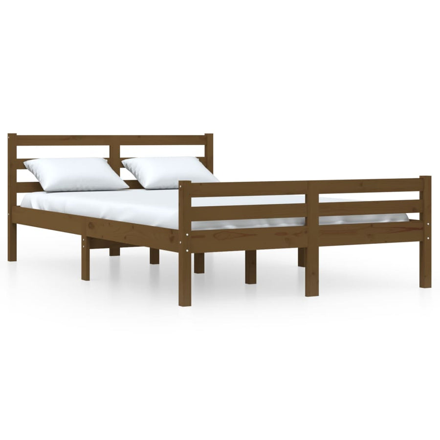 Bedframe Massief Hout King Size 150 x 200 cm Honingbruin