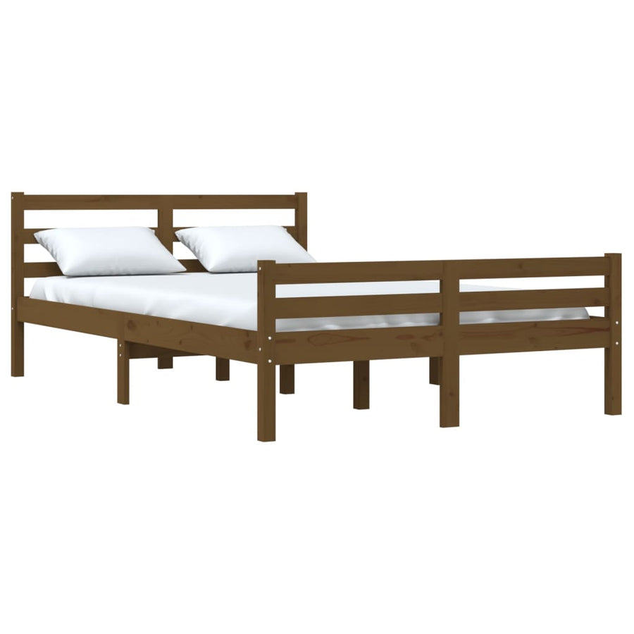 Bedframe Massief Hout King Size 150 x 200 cm Honingbruin