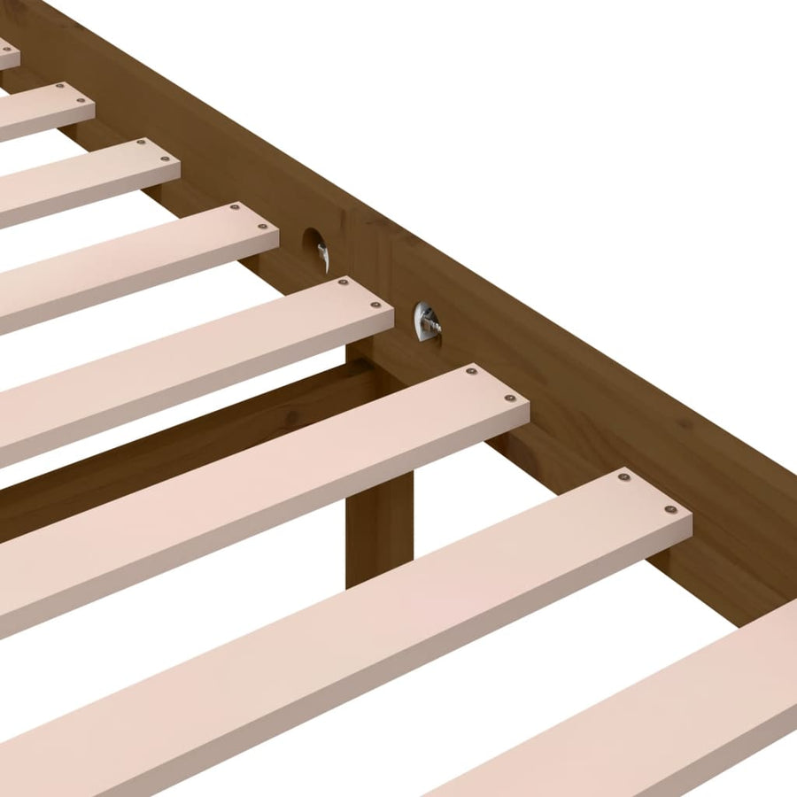 Bedframe Massief Hout King Size 150 x 200 cm Honingbruin