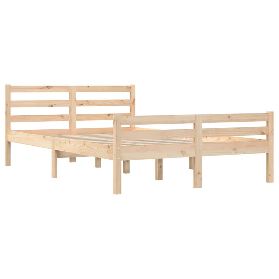 Bedframe Massief Hout 160 x 200 cm Naturel