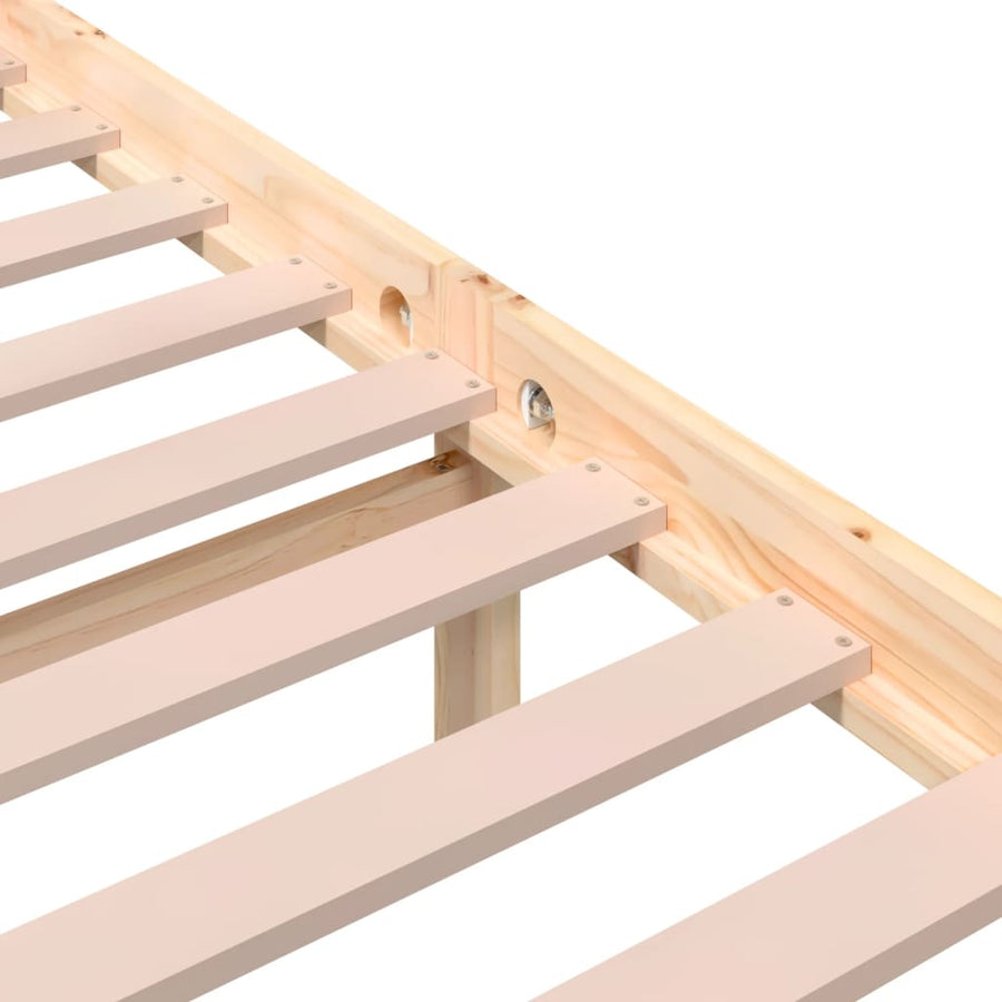 Bedframe Massief Hout 160 x 200 cm Naturel