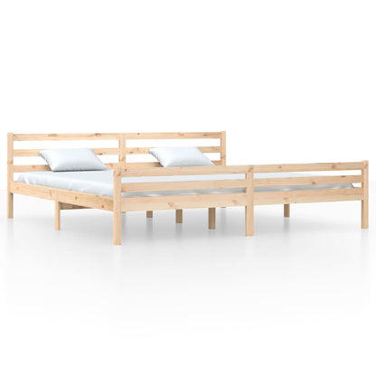 Bedframe Massief Hout 200 x 200 cm Naturel