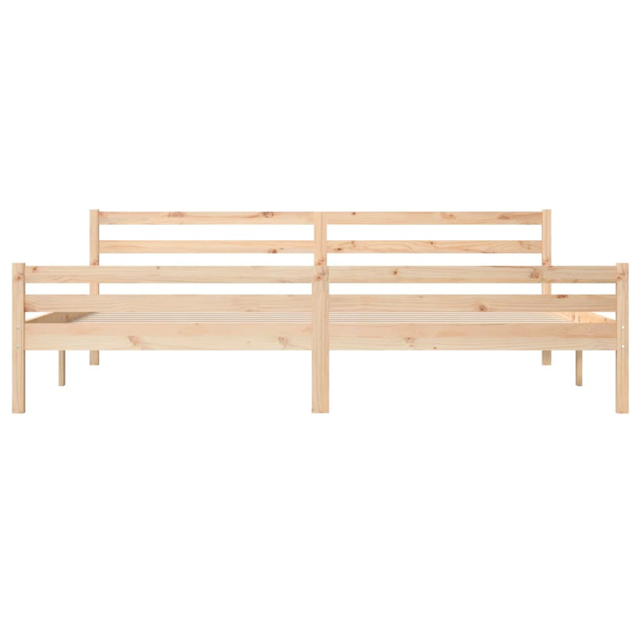Bedframe Massief Hout 200 x 200 cm Naturel