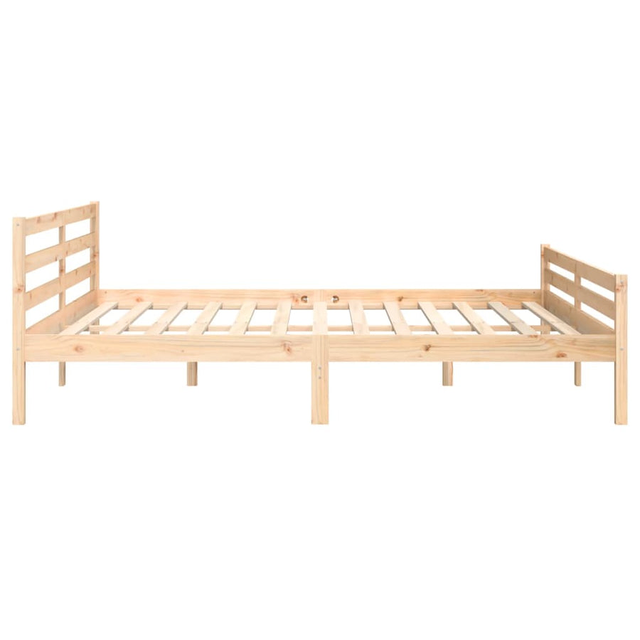 Bedframe Massief Hout 200 x 200 cm Naturel