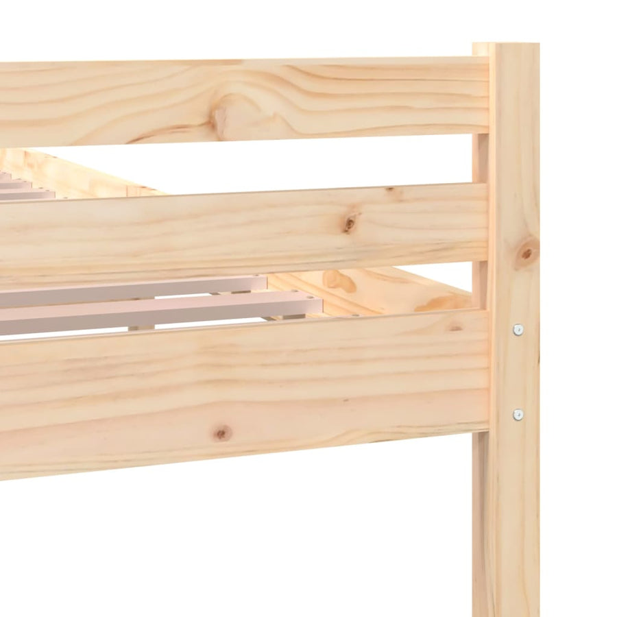 Bedframe Massief Hout 200 x 200 cm Naturel
