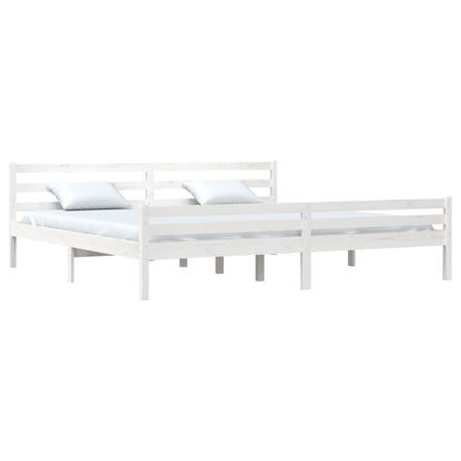 Bedframe Massief Hout 200 x 200 cm Wit