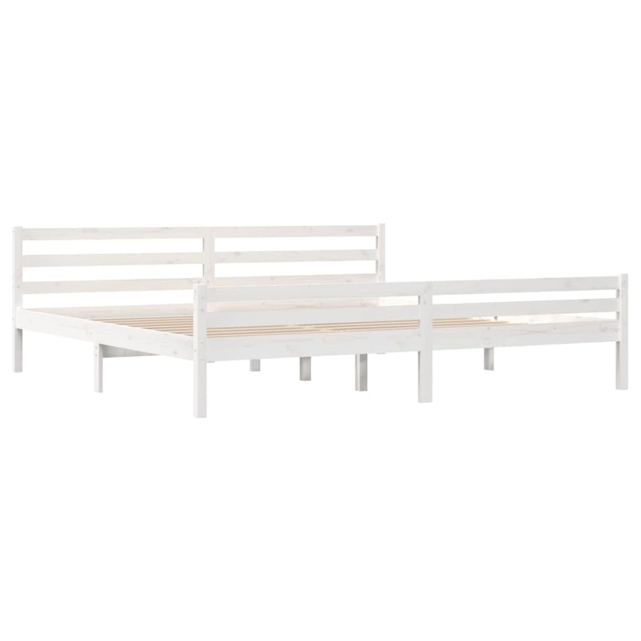 Bedframe Massief Hout 200 x 200 cm Wit