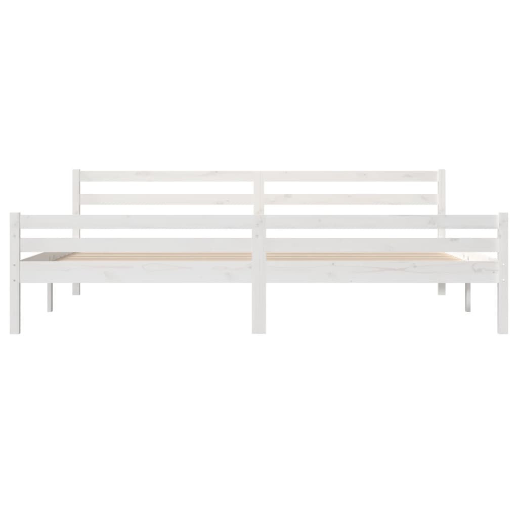 Bedframe Massief Hout 200 x 200 cm Wit
