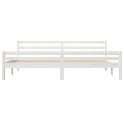 Bedframe Massief Hout 200 x 200 cm Wit