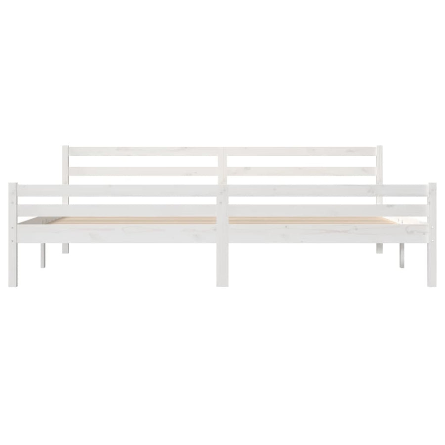 Bedframe Massief Hout 200 x 200 cm Wit