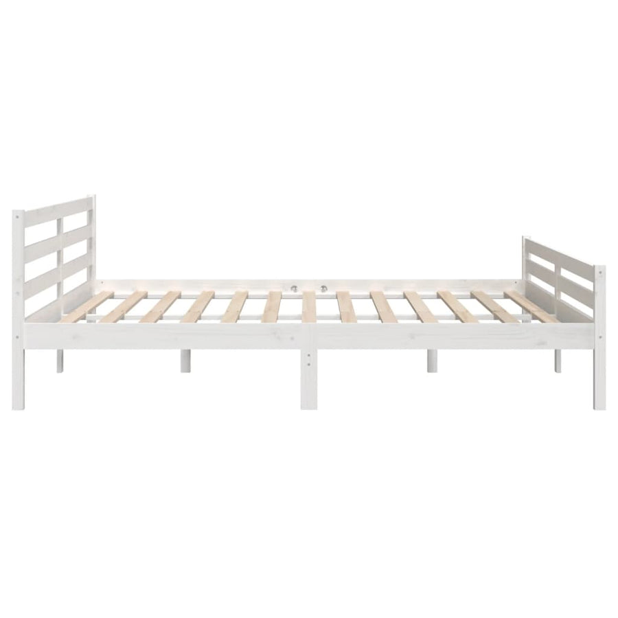 Bedframe Massief Hout 200 x 200 cm Wit
